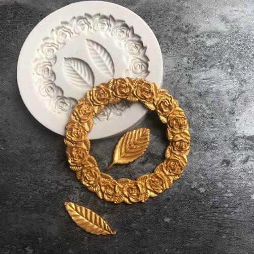 Wreath leaf shaped Silicone Mold Fondant Cake Decoration Tool Chocolate Pastry Accessories Craft Baking Utensils