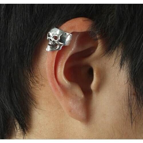 One piece skull head punk clip earrings for women men jewewlry accessories jewelry gifts fj063