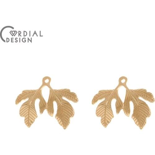 Cordial Design 100Pcs 16*19MM Jewelry Accessories/Pendant/Copper/Hand Made/Leaf Shape/Jewelry Findings & Components/Charms