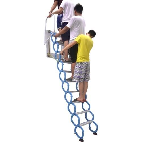 Indoor outdoor Household ladder Thicken and widen Attic stairs Folding and stretching stairs Wall-mounted Telescopic ladder