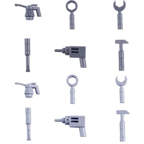 MOC City Tool Kit Building Blocks Car Accessories Figures Repair Wrench Hammer Brick Parts Children DIY Educational Toy Gifts