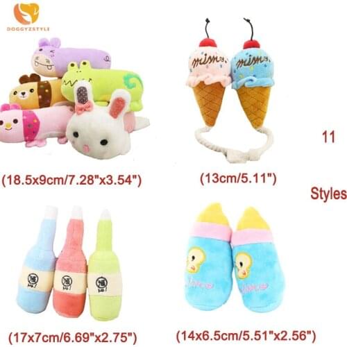 Dog Toys Colorful Wine Bottle Ice Cream Shaped Dog Sound Toys Squeak Squeaky Pet Chew Toys For Small Dogs Chihuahua DOGGYZSTYLE