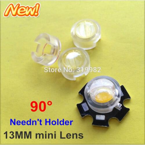 100pcs 13mm Infrared IR LED mini Lens Angle 90 Degree 1W 3W monitoring High Power LED Diode Reflector Collimator