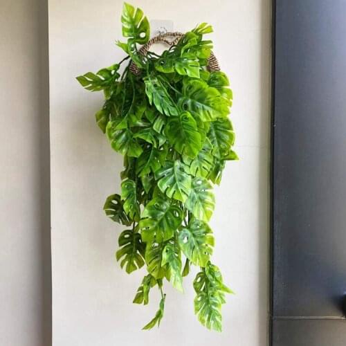 Artificial Monstera Leaves Garland Plants,Hanging Faux Tropical Monstera Palm Leaves for Garden Wall DéCor Hanging Vines