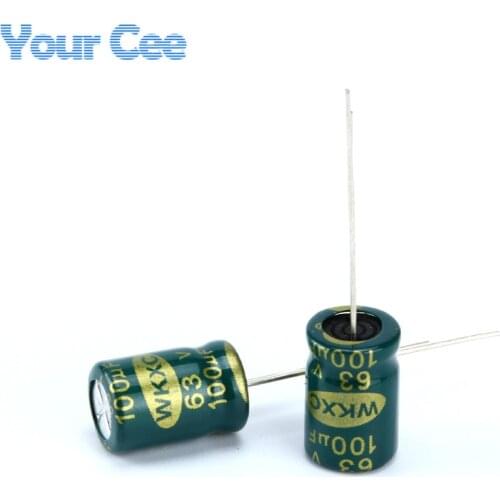 100 pcs Electrolytic Capacitors High Frequency 63V 100UF Aluminum Electrolytic Capacitor