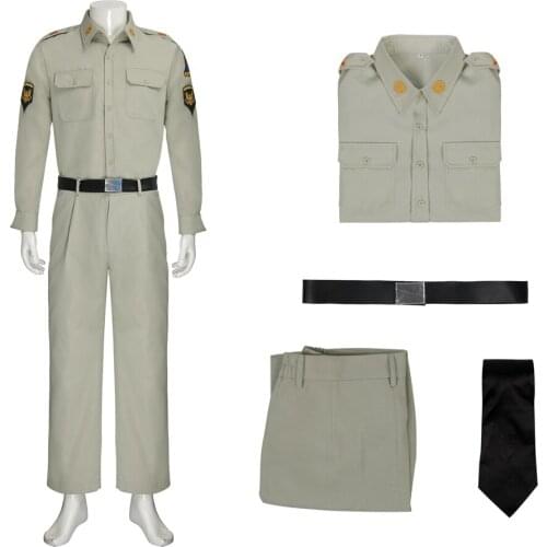 Movie Blue Hawaii Chad Gates Cosplay Costume The King Elvis Presley US Soldier Uniform with Belt Tie Halloween Cosplay Outfits