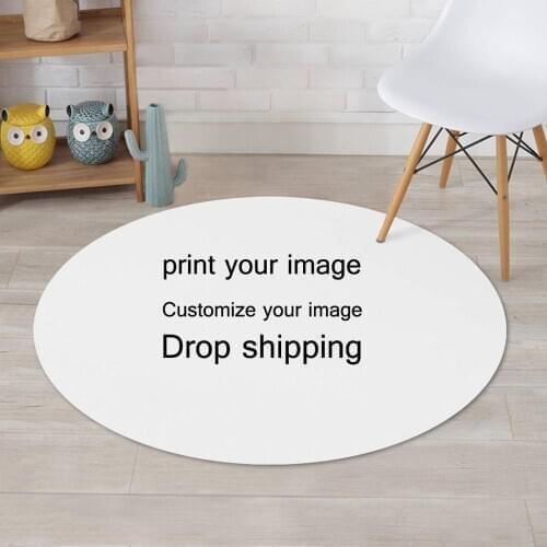 Upetstory Customize Your Image Floor Door Mats Round Bedroom Living Room Doormat Anti-slip Chair Pad Carpet Home Decoration
