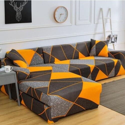 L Shape Geometry Stretch Sofa Cover Elastic Corner Couch Covers for Living Room Slipcover Home Decor 1/2/3/4 Seater