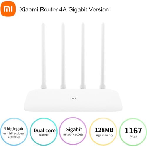 New Xiaomi Mi Router 4A Gigabit Version 2.4GHz 5GHz WiFi 1167Mbps WiFi Repeater 128MB DDR3 High Gain 4 Antennas Network Extender
