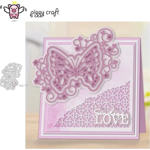 Piggy Craft metal cutting dies cut die mold Flower butterfly decoration Scrapbook paper craft knife mould blade punch stencil