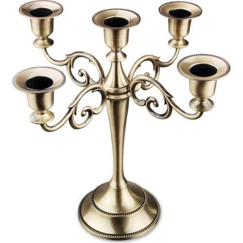 Metal pillar candle holder, silver/gold/bronze/black candle holder wedding, church, holiday decoration frame home decoration