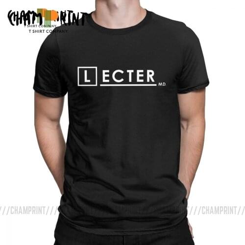 Hannibal Lecter T-Shirts Men Silence Of The Lambs Short Sleeve Funny Tee Shirt Crewneck 100% Cotton Tops Summer T Shirts