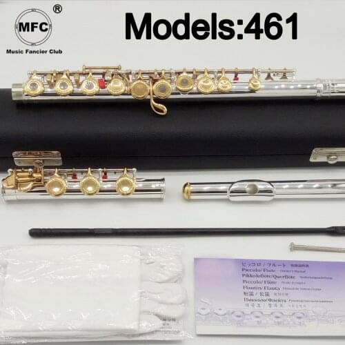 Music Fancier Club Flute 461 Engraving Hand Carved Keys Gold Plating Flutes B Leg Open Holes 17 Gold Keys