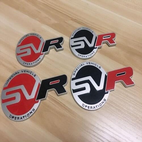 Car Body Sticker SVR Emblem SV Car Front Grille Trunk Decoration Badge For Range Rover Sport Evoque Discovery Hse Autobiography