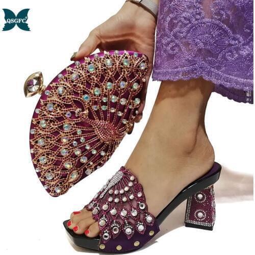 Newest Fashion Ladies Italian design Shoe and Bag Set Italian Shoe with Match Bag Set 2020 Nigerian Shoes and Bag Set
