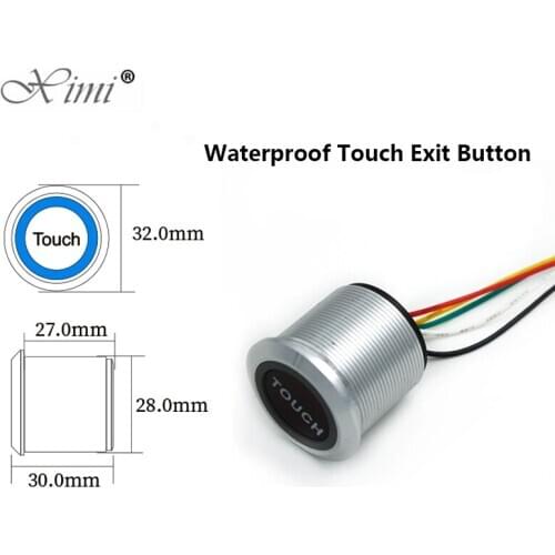 New IP68 Waterproof 304 Stainless Steel 1.8 Thickness Metal Door Push Exit Switch Access Control Touch Exit Button