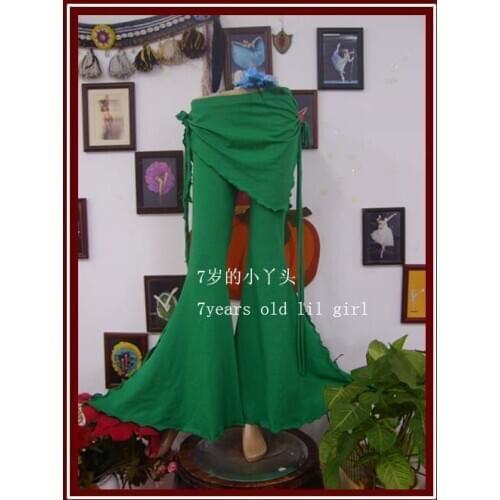 Tribal Fusion Belly Dance Pants Lycra Cotton Flare With Skirt AC79 86