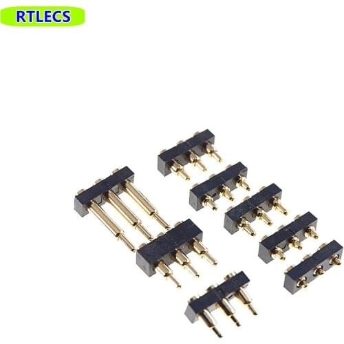 10pcs Spring-Loaded Pogo Pin Connector 3 Pin 2.54 mm Grid Height 2.0 2.5 3 3.5 4 4.5 5 5.5 6 6.5 7 7.5 8 8.5 9 9.5 10 mm SMD