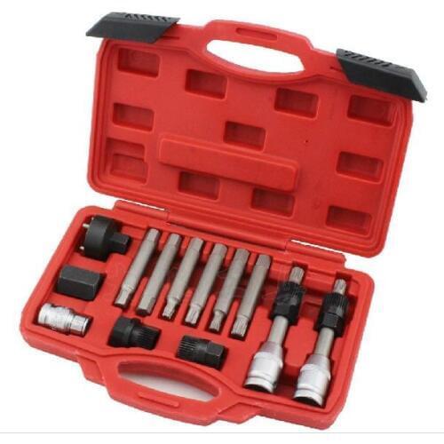 FINETRIP 1Set 13Pc Professional alternator pulley disassembling tool Auto pulley puller removal tool set Car repair tools