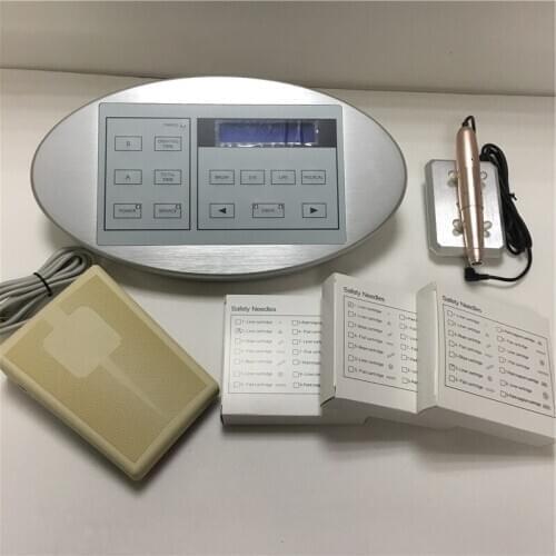 Rotary hand piece 30 pc micro needle aluminum intelligent tattoo permanent makeup Swiss motor machine kit