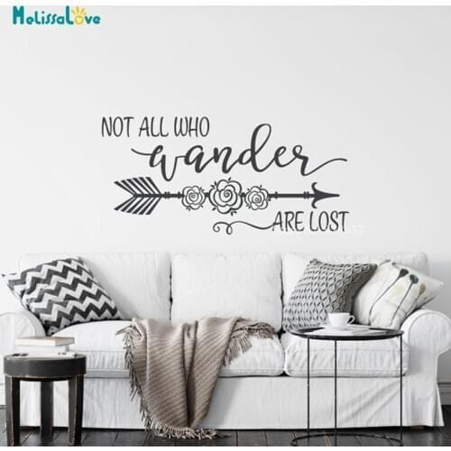 Not All Who Wander Are Lost Quote Decal Bedroom Sayings Decals Removable Vinyl Wallpaper BA786