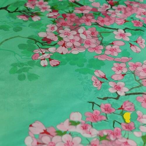 112cm width silk perforated jacquard satin high-end custom cheongsam silk fabric silk cloth clothing