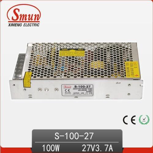 SMUN High Quality 100W 220VAC to 3.7A 27VDC Switched Mode Power Supply SMPS With 2 Years Warranty
