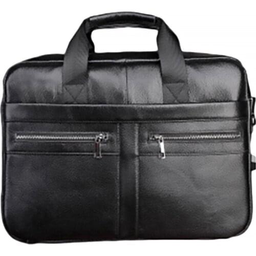 14 Inch Leather File Bag Laptop Bag Head Layer Cowhide Messenger Casual Bag Shoulder Mens Bag Portable