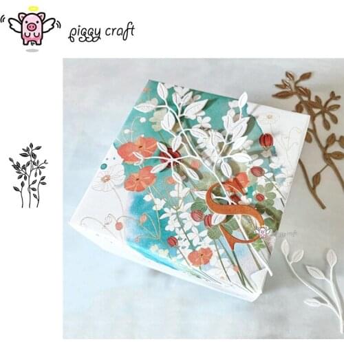 Piggy Craft metal cutting dies cut die mold Branch leaves decoration Scrapbook paper craft knife mould blade punch stencils dies