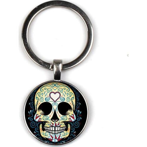 Taro keychain beautiful convex round glass key chain exquisite fashion bag car key gift