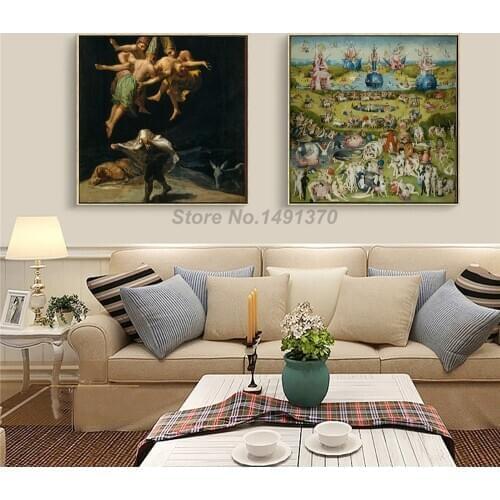 Francisco Goya Witches Pagan Occult Magic Ritual Poster Painting On Canvas Bedroom Wall Art Decoration Pictures Home Decor