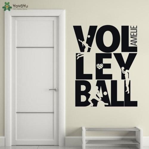 YOYOYU Wall Decal Beach Volleyball Wall Sticker Kicking Silhouette Vinyl Decor For Teenager Room Sports Decorations QQ331