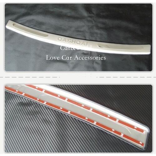 For Nissan Qashqai J10 Rear Bumper Protector Tailgate Trunk Guard Cover Trim 2008 to 2013 Stainless Steel Car Accessories