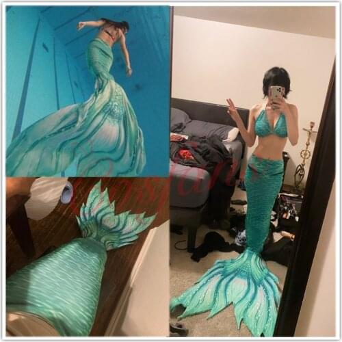 Girls Mermaid Tails For Swimming Costume Adult Kids Swimming Swimsuit Tail and Fins Mermaid Tails With Monofin Swimwear Dress