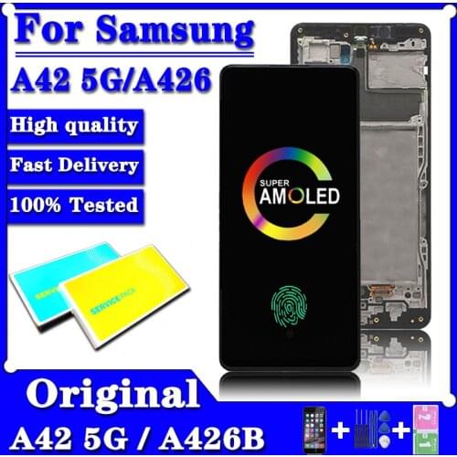 6.6'' Super AMOLED A42 LCD For Samsung Galaxy A42 5G A426 LCD Display Touch Screen Digitizer Assembly Replacement A426B A426B/DS