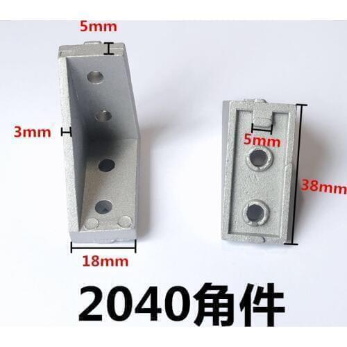 10pcs 2040 Corner fitting angle aluminum brackets 38x38 L Connector bracket fastener for 2040 Aluminum profile accessory