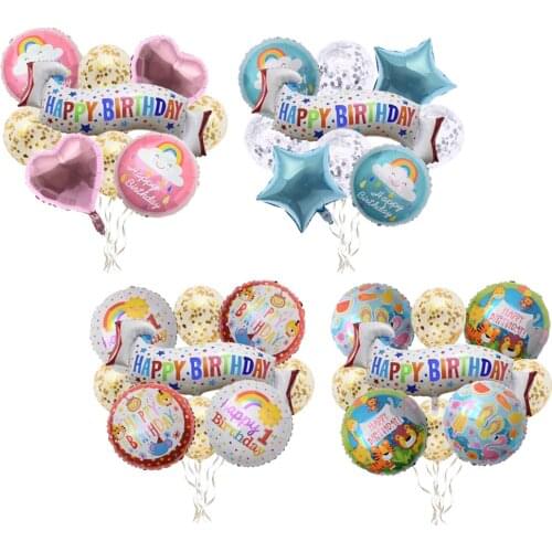 10pc Latex Confetti Balloons Aluminum Film Banner For Birthday Party Decors