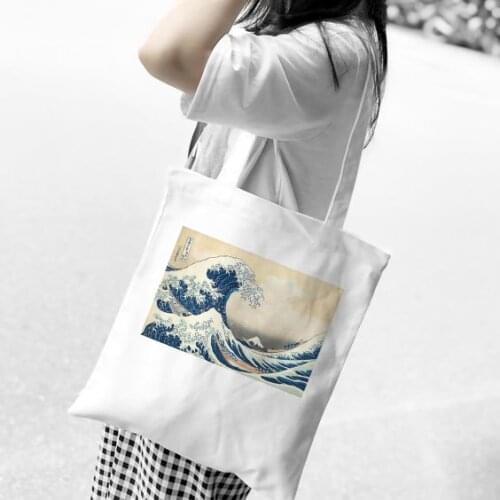 2019 New Women Canvas Bag Foldable Shoulder Bag Eco Reusable Shopping Bags Girls Students Fashion Tumblr Graphic Handbag Tote