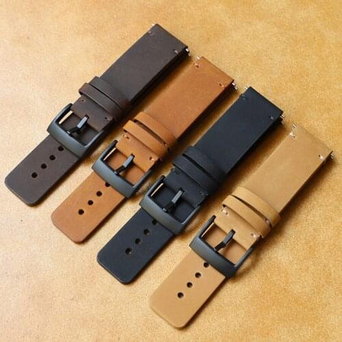 24MM Crazy Horse Leather Watch Strap For Suunto 9 leather Watchband Suunto 7 Spartan sport Watch Band Traverse,D5 Diving Strap