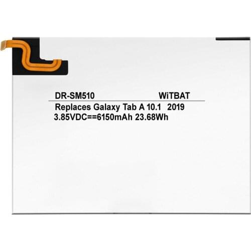 3.85V 6150mAh Li-Polymer Battery Suitable for Samsung Galaxy Tab A 10.1 SM-T510 tablet battery EB-BT515ABU Rechargeable Replacem