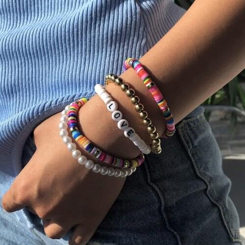 5 Pcs Multicolor Beaded Stackable Strench Adjustable Bracelets Sets Summer Beach Friendship Bohemian Jewelry for Women