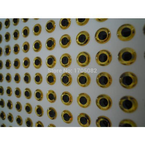 500pcs 5mm Gold 3D Holographic Fishing Lure Eyes for flytying jigs crafts