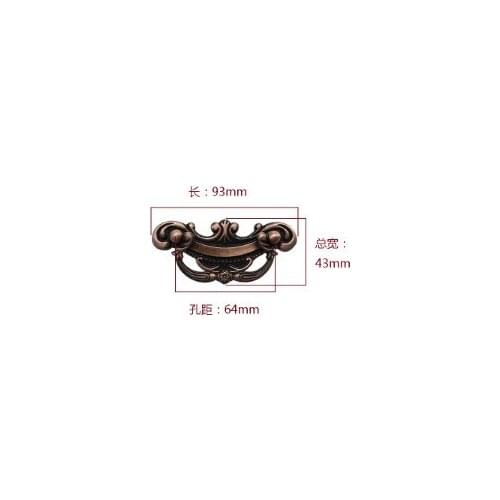 Furniture accessories red bronze furniture closet drawer wardrobe door handle Chinese