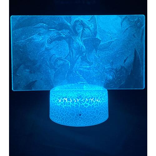 Anime Game 3D Illusion Picture Lamp LED Night Light League of Legends Kaisa Gaming Room Desktop Setup Sensor Lights Color Changi
