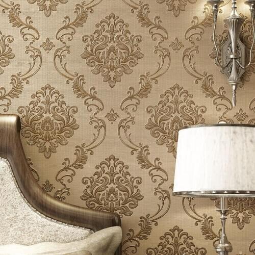 Beibehang High-grade fine embossed European-style non-woven wallpapers Living room bedroom study villas office aisle wallpaper