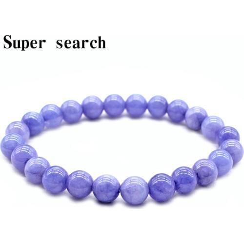 Natural Chalcedony Distance Stone Bracelet Pray Yoga For Woman Bracelet Crystal Purple Stretch Bracelet fashion Jewelry Gift