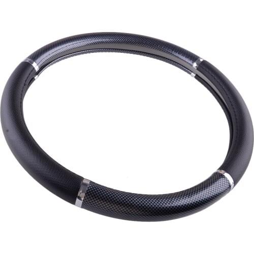 38cm Carbon Fiber Black Car Steering Wheel Grip Cover Universal For Most Vehicles Accessories