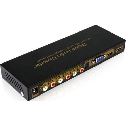 Digital Audio Decoder HDMI-compatible TOHDMI-compatible+VGA+SPDIF+5.1CH+ Audio Decoder for DVD, Blue-Ray DVD PS3 360 XBOX Player