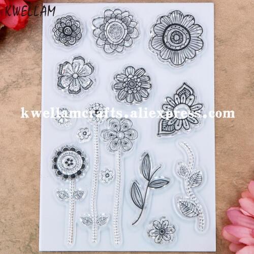 Flowers Scrapbook DIY photo cards rubber stamp clear stamp transparent stamp 10x15cm KW8120110