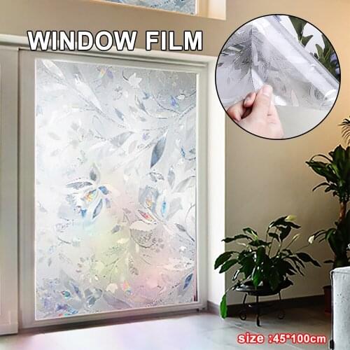 Electrostatic 3D Privacy Window Film Tulip Flower Frosted Decorative Self-Adhesive films Glass Sticker Opaque